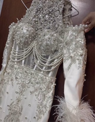 Vestido de Novia Blanco Perlas y Pedrería