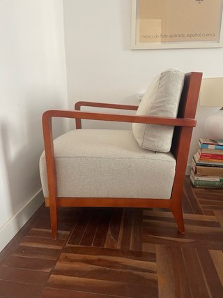 Butaca años 90 beige y marrón