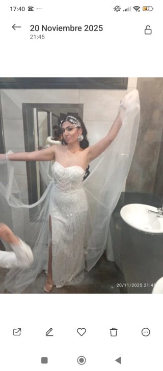 Vestido de fiesta blanco, seminuevo