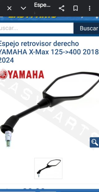 -2 Espejos Retrovisores Yamaha X-Max AÑO 2018-2024