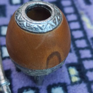 Miniatura de Mate de Calabaza y Metal de años 80