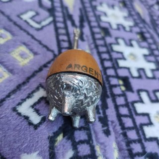 Miniatura de Mate de Calabaza y Metal de años 80