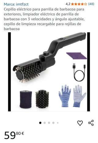 Cepillo Eléctrico Barbacoa Recargable