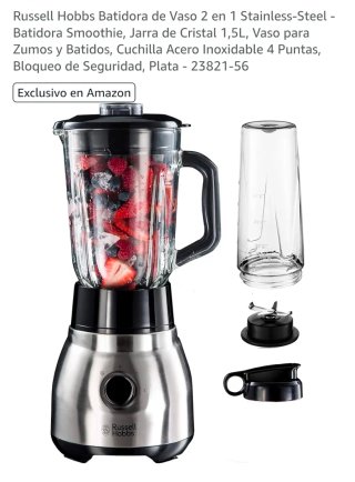 Batidora de Vaso 2 en 1 Russell Hobbs