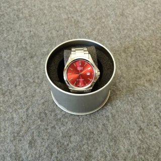 Reloj Casio MTP Rojo y Plateado
