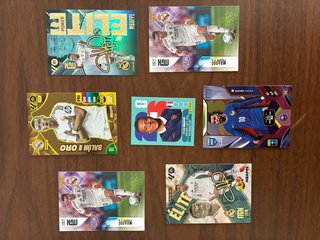 Cromos de Kylian Mbappé vendo o cambio