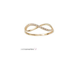 anillo oro 9k con piedra con circonita