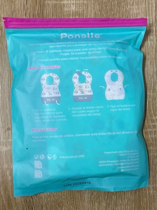 10 Baberos Desechables Ponette Bebé