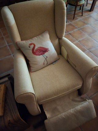 Butaca relax tela beige
