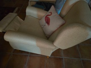 Butaca relax tela beige