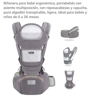 Mochila Portabebés Ergonómica Gris