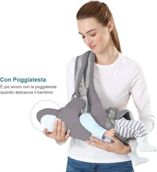 Mochila Portabebés Ergonómica Gris