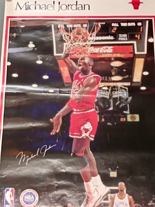 02, cartel , Poster, Michael Jordan, Chicago Bulls, 1986,  Rare 58x89 cm. Sports Illustrated Super Canasta Marketcom