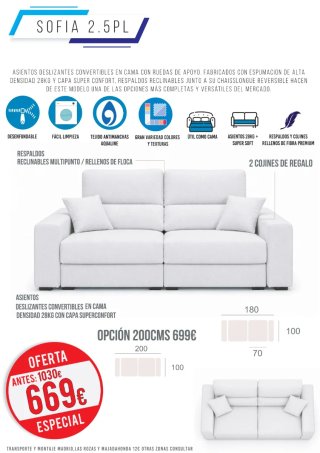 Sofá Chaise Longue con Arcón y Cama