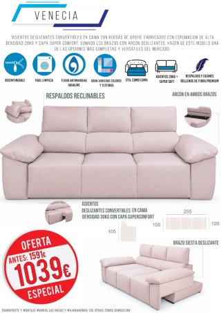 Sofá Chaise Longue con Arcón y Cama