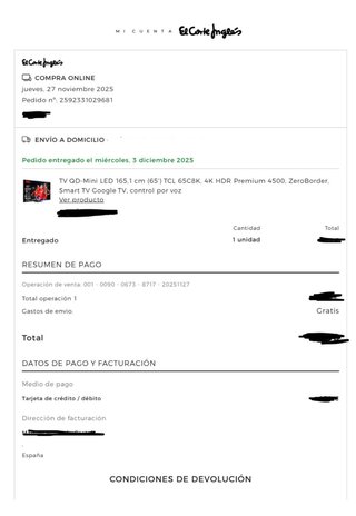 TV TCL 65” 4K HDR