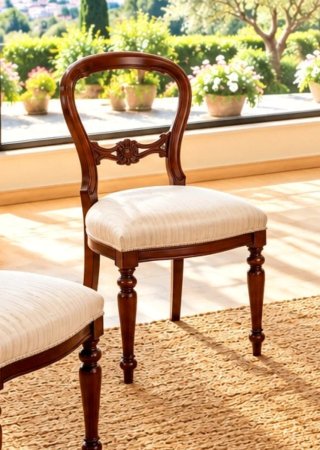 Mesa de comedor extensible + 4 sillas de caoba