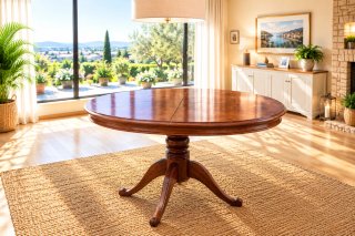 Mesa de comedor extensible + 4 sillas de caoba