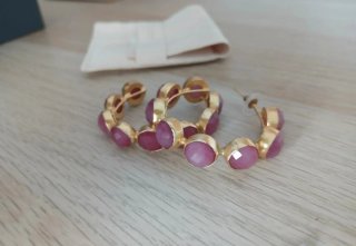 Pendientes Aros Esfera Acus Rubí