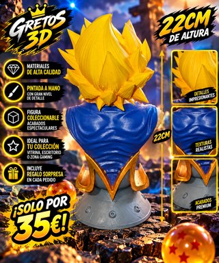 Vegeta Majin Super Saiyan 22CM – Busto