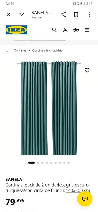Cortina y Cojín IKEA Sanela