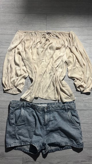 Blusa Beige Hombros Descubiertos Boho
