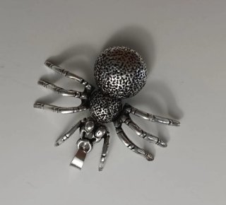 set de dos arañas de plata de ley colgante