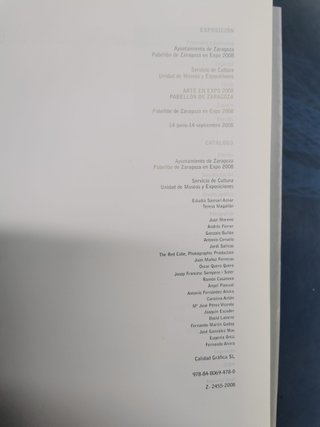 Libro, catalogo, Arte en Expo 2008. Pabellón de Zaragoza