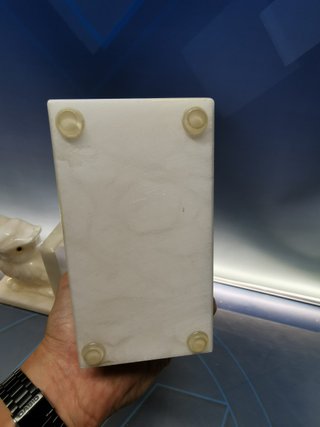 Supporto per libri, marmo intagliato, gufi 16x14x8 cm
