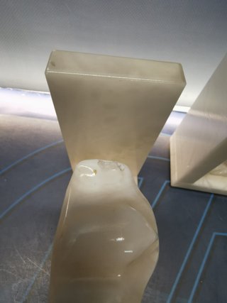 Supporto per libri, marmo intagliato, gufi 16x14x8 cm