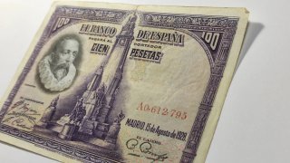 Billete 100 Pesetas 1928 Cervantes Serie A