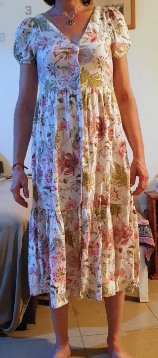 Vestido Midi Lino Flores Springfield T-S Hoy Ofert