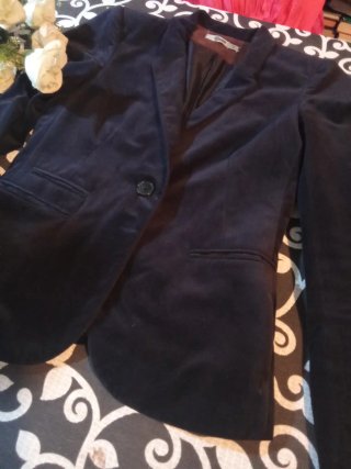 Chaqueta de Vestir Terciopelo Negro Talla S