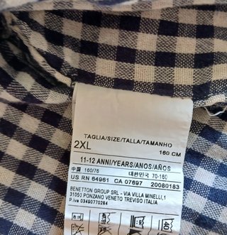 Camicia Benetton quadri 11-12 anni