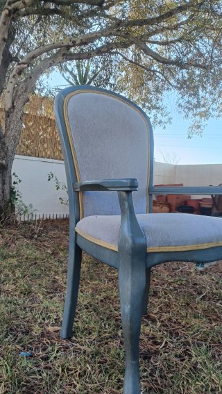 Sillón azul gris salón/dormitorio