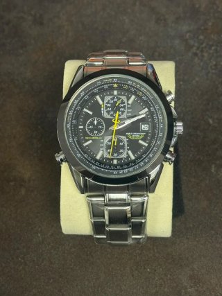 Reloj Cronógrafo MOD estilo CTZN Acero Esf Negra