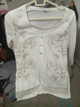 Blusa Lili & Dudu floral efecto cárdigan Talla M