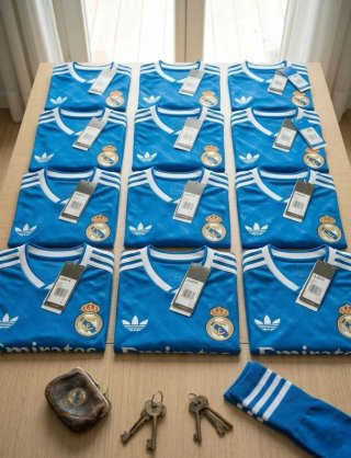 Lote 10 Camisetas Real Madrid Adidas Azul