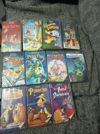 11 Películas VHS Walt Disney originales antiguas