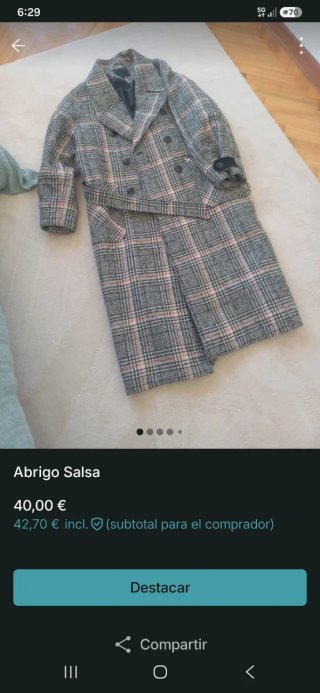Abrigo Salsa cuadros