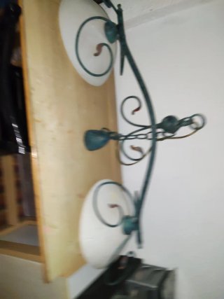 Lámpara de comedor metal y cristal