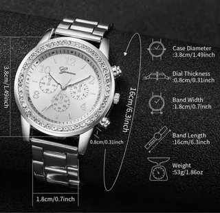 Reloj Plateado con Pedrería mas complementos NUEVO
