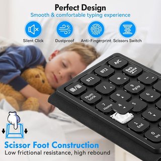 Luckits teclado numérico BT calculadora trackpad