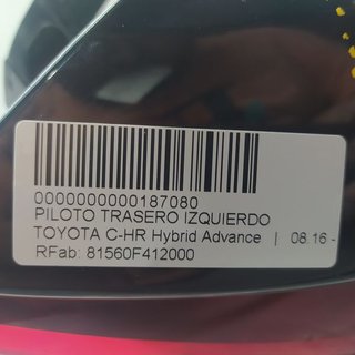 PILOTO TRASERO IZQUIERDO TOYOTA C-HR Hybrid Advance