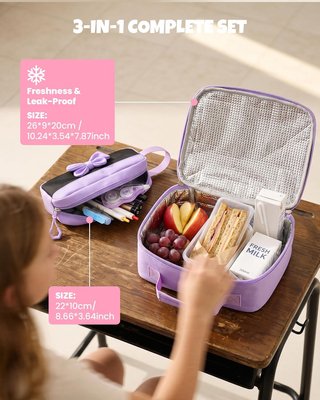 AMYTHE Mochila Niña 23L Ligera Impermeable Set 3