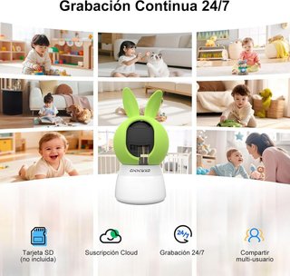 CIKIKWXO Cámara Bebé 2.4-5GHz 2K 360° Seguimiento