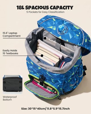 AMYTHE Mochila Niño Ergo 18L Reflectante AZUL