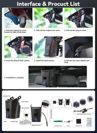 SIXWIN Dash Cam 4K 2160P BMW Serie 5 7 2018-2023