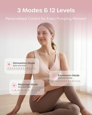 NULIIE JoyFlow Air sacaleches PPSU 4 insert Rosa