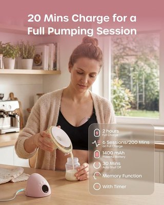 NULIIE JoyFlow Pro sacaleches PPSU 3 insert Rosa